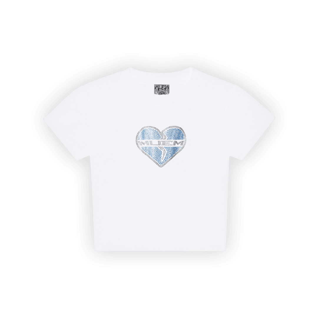 Beyaz ''Broken'' Baby Tee